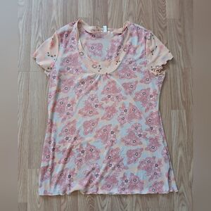 J. Jill Floral Pink Short Sleeve Top